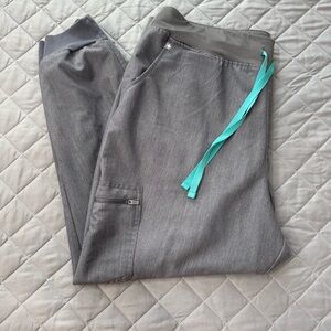 FIGS High-Waisted Zamora Jogger Scrub Pants Graphite Grey XXL Petite